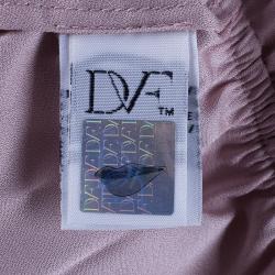 Pre Owned Diane Von Furstenberg Ria Blush Pink Pleated Dress L