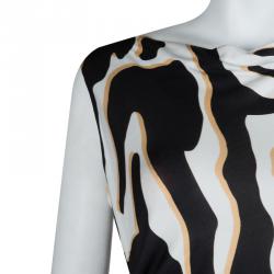 Pre Owned Diane Von Furstenberg Printed Jersey Ruched Glasmary Dress M