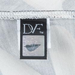 Pre Owned Diane Von Furstenberg Printed Jersey Ruched Glasmary Dress M