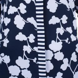Pre Owned Diane Von Furstenberg Lorelei Orchid Print Silk Shirt L
