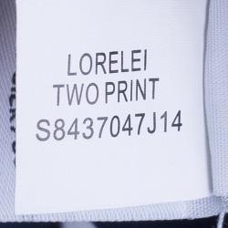 Pre Owned Diane Von Furstenberg Lorelei Orchid Print Silk Shirt L