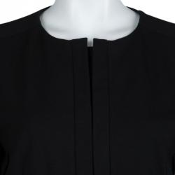 Pre Owned Diane Von Furstenberg Black Knit Zip Front Rover Jacket XL