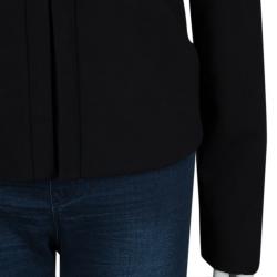 Pre Owned Diane Von Furstenberg Black Knit Zip Front Rover Jacket XL