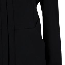 Pre Owned Diane Von Furstenberg Black Knit Zip Front Rover Jacket XL