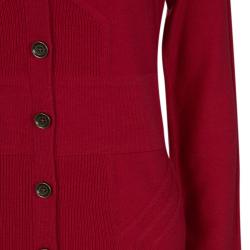 Pre Owned Diane Von Furstenberg Red Casita Long Buttondown Cardigan M