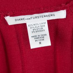 Pre Owned Diane Von Furstenberg Red Casita Long Buttondown Cardigan M