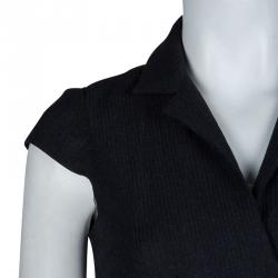 Pre Owned Diane Von Furstenberg Dark Grey Worsted Wool Griffith Wrap Dress M