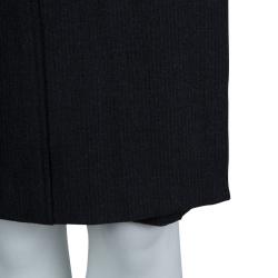 Pre Owned Diane Von Furstenberg Dark Grey Worsted Wool Griffith Wrap Dress M