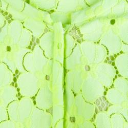 Pre Owned Diane Von Furstenberg Neon Green Floral Lace Warner Shift Dress M 