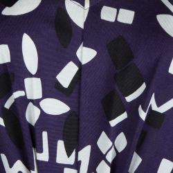 Pre Owned Diane Von Furstenberg Multicolor Printed Silk Jersey Draped Nobuko Dress M