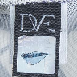 Pre Owned Diane Von Furstenberg Multicolor Printed Silk Jersey Draped Nobuko Dress M