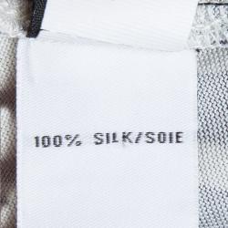 Pre Owned Diane Von Furstenberg Monochrome Printed Silk Jersey Georgina Wrap Dress XL