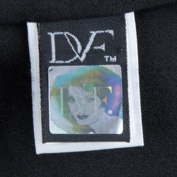 Pre Owned Diane von Furstenberg Colorblock Silk Ruffle Detail Sleeveless Shizuka Dress M