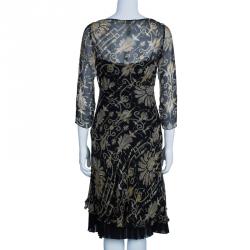 Pre Owned Diane Von Furstenberg Tamary Chiffon Printed Dress S