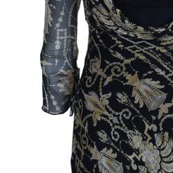 Pre Owned Diane Von Furstenberg Tamary Chiffon Printed Dress S