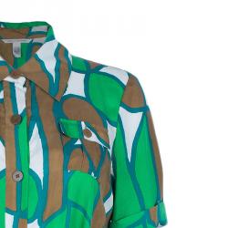 Pre Owned Diane Von Furstenberg Huahine Multicolor Shirt Knot Detail Dress L