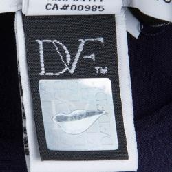 Pre Owned Diane von Furstenberg Navy Blue Oversized Beonica Top S 