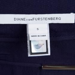 Pre Owned Diane von Furstenberg Navy Blue Oversized Beonica Top S 