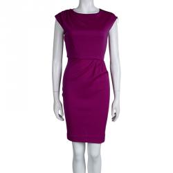 Pre Owned Diane Von Furstenberg Purple Wool Zip Detail Marchona Dress S