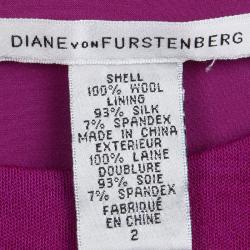 Pre Owned Diane Von Furstenberg Purple Wool Zip Detail Marchona Dress S