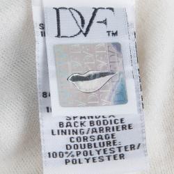 Pre Owned Diane von Furstenberg Monochrome Lace Detail Seduction Wrap Dress L