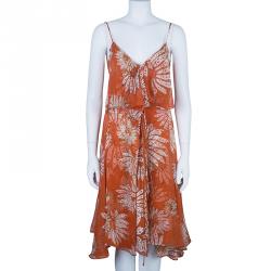 Pre Owned Diane Von Furstenberg Tupai Chiffon Wrap Dress M