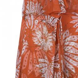 Pre Owned Diane Von Furstenberg Tupai Chiffon Wrap Dress M