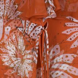 Pre Owned Diane Von Furstenberg Tupai Chiffon Wrap Dress M