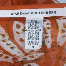 Pre Owned Diane Von Furstenberg Tupai Chiffon Wrap Dress M