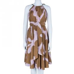 Pre Owned Diane Von Furstenberg Naro Printed Dress S