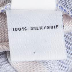 Pre Owned Diane von Furstenberg Blue Printed Silk Jersey Abigail Wrap Dress M