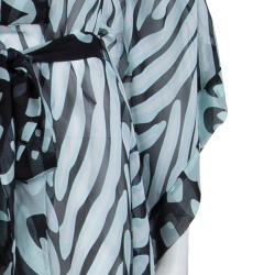 Pre Owned Diane von Furstenberg Multicolor Printed Silk Belted Nannushka Kaftan S