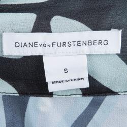 Pre Owned Diane von Furstenberg Multicolor Printed Silk Belted Nannushka Kaftan S