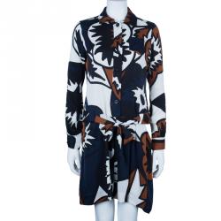 Pre Owned Diane Von Furstenberg Sheena Multicolor Silk Shirt Dress L