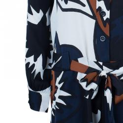 Pre Owned Diane Von Furstenberg Sheena Multicolor Silk Shirt Dress L