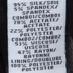 Pre Owned Diane von Furstenberg Monochrome Printed Silk Magnolia Dress L