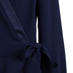 Diane von Furstenberg Navy Blue Margot Wrap Jumpsuit L