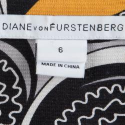 Pre Owned Diane von Furstenberg Abstract Printed Silk Naoki Wrap Dress M