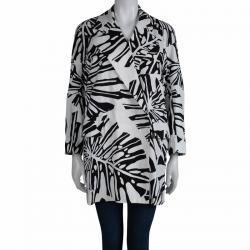 Pre Owned Diane Von Furstenberg Monochrome Cotton Canvas Oversized Laurel Blazer P