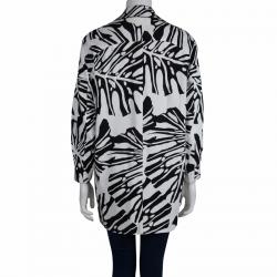 Pre Owned Diane Von Furstenberg Monochrome Cotton Canvas Oversized Laurel Blazer P