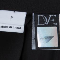 Pre Owned Diane Von Furstenberg Monochrome Cotton Canvas Oversized Laurel Blazer P