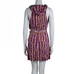 Pre Owned Diane von Furstenberg Multicolor Silk Jersey Mylene Wrap Dress S