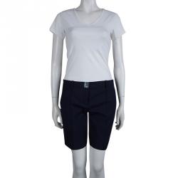 Pre Owned Diane Von Furstenberg Navy Blue Boymuda Shorts M