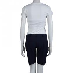 Pre Owned Diane Von Furstenberg Navy Blue Boymuda Shorts M