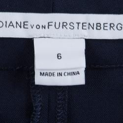 Pre Owned Diane Von Furstenberg Navy Blue Boymuda Shorts M