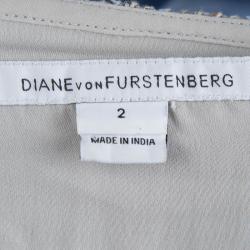 Pre Owned Diane Von Furstenberg Silver Sequin Embellished Sleeveless Yahzi Wrap Gown S