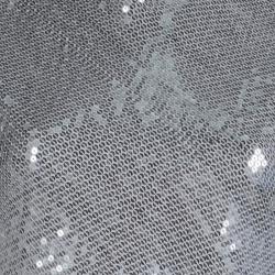 Pre Owned Diane Von Furstenberg Silver Sequin Embellished Short Sleeve Mako Top S