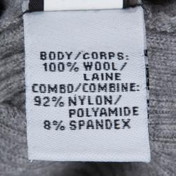 Pre Owned Diane Von Furstenberg Grey Floral Lace Applique Detail Shara Sweater XS