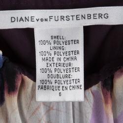 Pre Owned Diane Von Furstenberg  Abstract Print Smocking Detail Claudie Maxi Dress M