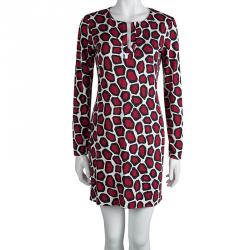 Pre Owned Diane Von Furstenberg Stone Leopard Print Silk Jersey Reina Dress S